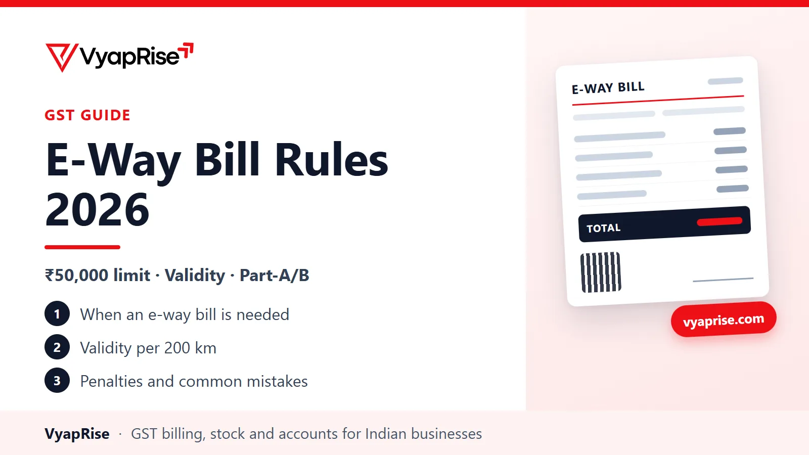 Cover: e-way bill rules, limit and validity