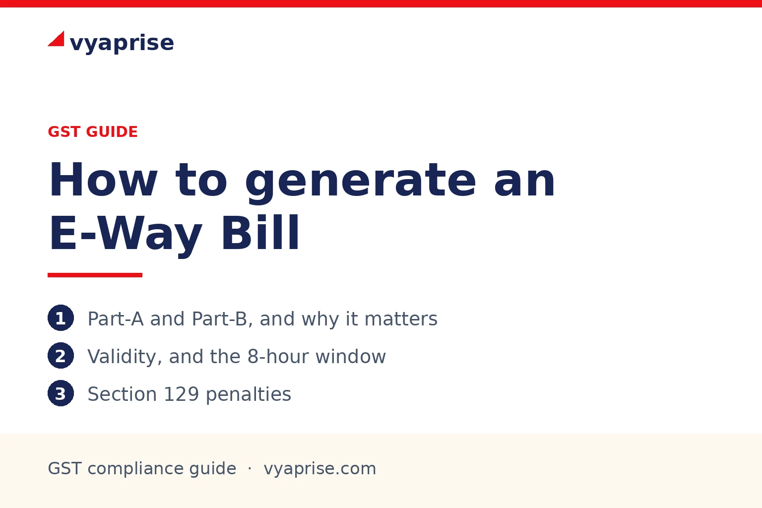 E-Way Bill Kaise Banaye? Part-A, Part-B, लिमिट और वैधता